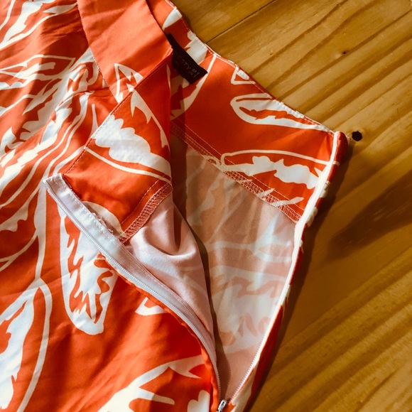 Orange Floral Woman High Waist Asymmetric Hem Pants Boho With White Blouse Sz S - Picture 12 of 13